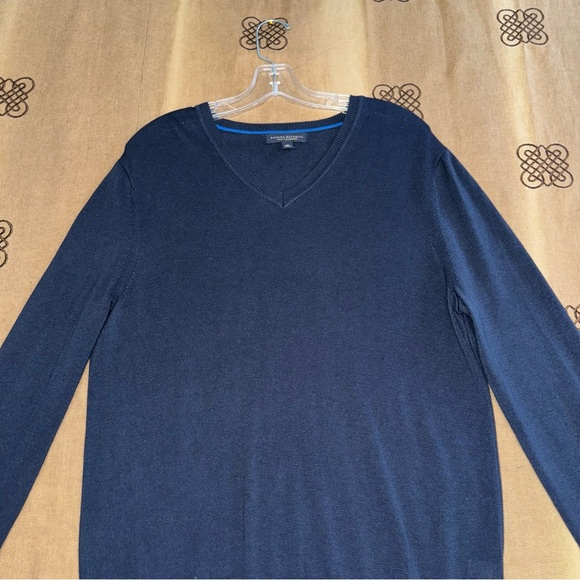 Banana Republic Mens Navy Blue Silk Cashmere V-Neck Sweater Size M - Picture 7 of 15